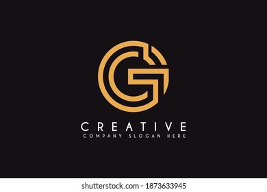 initial letter G logo design vector inspiration. Vector business branding isolated on dark background