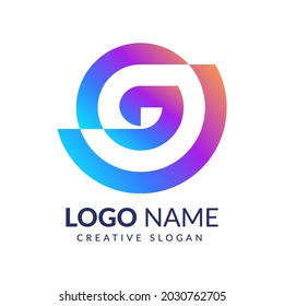 Letra inicial Diseño de logotipo G con plantilla de logotipo de caracol.
