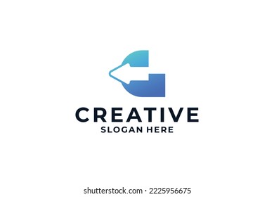 Diseño inicial del logotipo G con concepto inteligente.