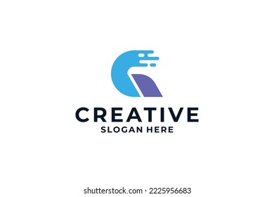 Initial letter G logo design with smart concept.