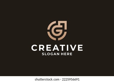 Diseño inicial del logotipo G con concepto inteligente.