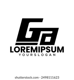 initial letter G A  logo design 