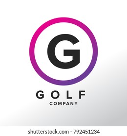 Initial Letter G logo Design Template With Circle Colored