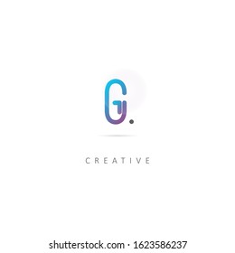 Initial Letter G Logo with dot. Design Vector Logo Template