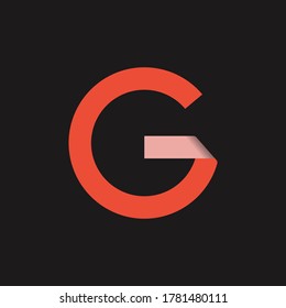 Logotipo de la letra inicial G con el concepto de icono plegable. Plantilla de diseño de Emblema de Alfabeto Mínimo Creativo. Símbolo gráfico para identidad empresarial.Elemento gráfico vectorial creativo.