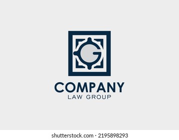 Initial Letter G Logo. Geometric Square Letter G with Target Icon. Usable for Business and Technology Logos. Flat Vector Logo Design Template Element.