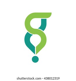 Initial Letter G Logo Green