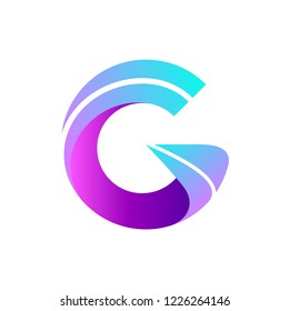 initial letter G logo with line art style