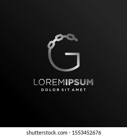 Initial Letter G Logo with Linked Chain