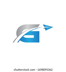 initial letter g logo Origami paper plane
