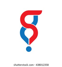 Initial Letter G Logo Red Blue