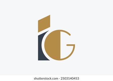 Initial Letter I and G Logo. Simple Flat Logotype Template. Usable for Business Branding, Identity. Flat Vector Logo.