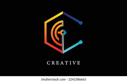 Initial letter G logo templat. suitable for business, brand identity, internet, online shop, label or packaging.
