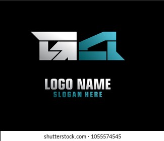 Initial letter G A logo template vector
