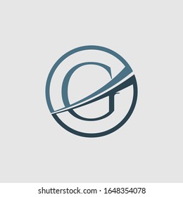 initial letter G logo template. logo inside circle