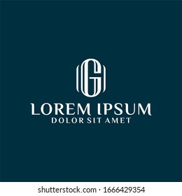 Plantilla de logotipo de letra inicial G con símbolo de fuente del servidor de elegancia en ilustración de diseño plano monograma