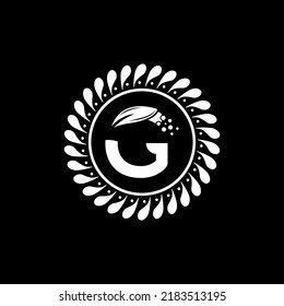 Initial Letter G logo template. Monnogram, delicate floral design ,Vector design.