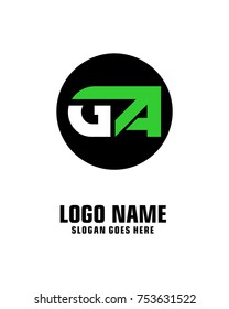 Initial letter G & A logo template vector