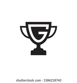 initial letter g logo trophy vector