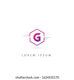 Initial Letter G Logo Vector Template with Hexagon Element