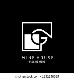 Initial Letter G Logo, Wine House monogram vector logo design.