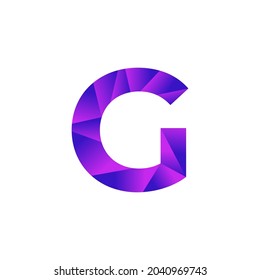 Initial Letter G Low Poly Overlay Logo Design Template. Vector EPS 10