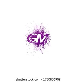 Letra inicial G y M, icono con logotipo GM Abstract Tpltter. Purple splash con el concepto de diseño vectorial del logotipo de letra oculta
