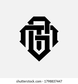 Initial letter G, M, GM or MG overlapping, interlock, monogram logo, black  color on white background