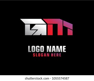 Initial letter G M logo template vector