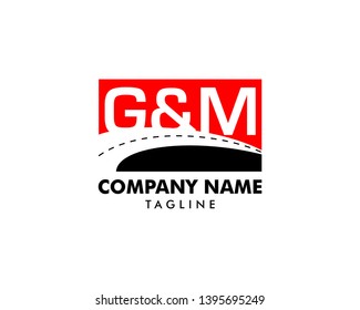Initial letter G & M logo template vector