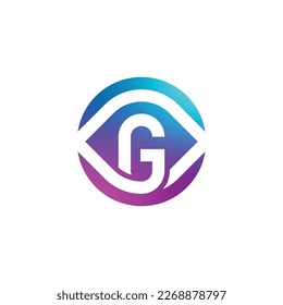 Initial letter G modern eye vision logo