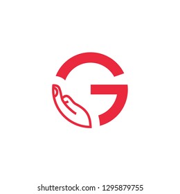 Initial Letter G modern logo design inspiration with hand element