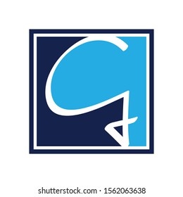 initial letter G modern logo vector in square