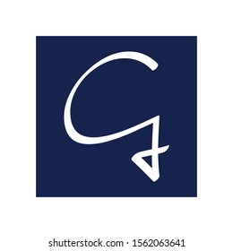 initial letter G modern logo vector in square