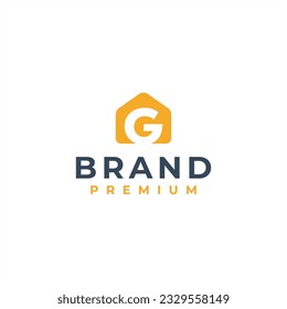 initial letter g modern real estate logo design
