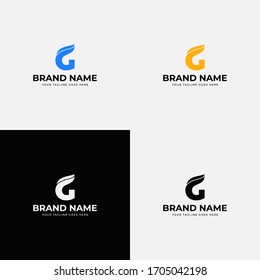 Initial Letter G Modern Shape Logo Design Vector Template. Creative abstract curvy g letter logo.