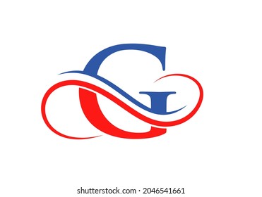 Letra inicial G Modelo de diseño de logotipo de forma moderna. Logotipo G Con Ilustración De Vectores Curvados Creativos 