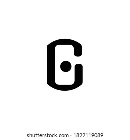 Initial Letter G Modern Style with black and white color.