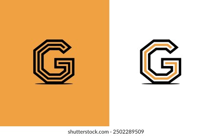 Plantilla inicial de diseño de logotipo de juego de monograma G.