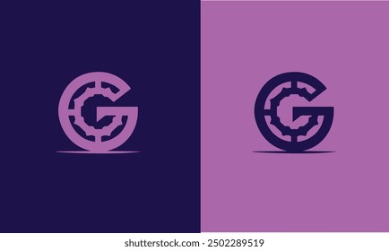 Initial letter G monogram gaming logo design template.