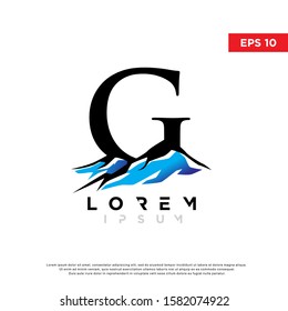 initial letter g mountain logo. modern icon, template design