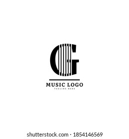 Initial letter G. Music logotype. Elegant music sound logo fit for business and music event. Vector logo design.