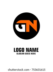 Initial letter G & N logo template vector