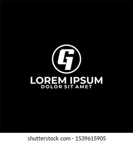 Initial letter G and number 1 logo template with modern circle line art symbol in flat design monogram illustration