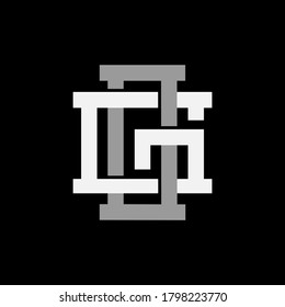 Anfangsbuchstaben G, O, GO oder OG, überlappend, interlock, Monogramm-Logo, weiße und graue Farbe auf schwarzem Hintergrund