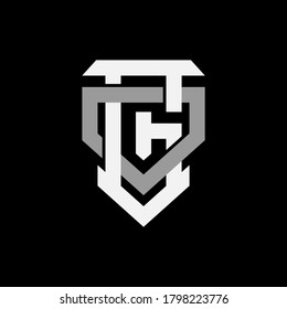 Initial letter G, O, GO or OG overlapping, interlock, monogram logo, white and gray color on black background