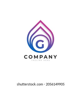 Initial Letter G with Oil and Gas Logo Design Inspiration