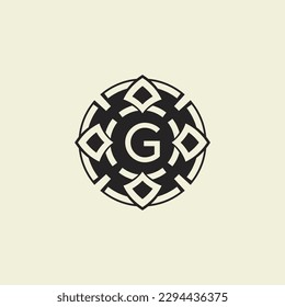 Letra inicial G círculo ornamental Uniendo la lair artística con la simplicidad moderna