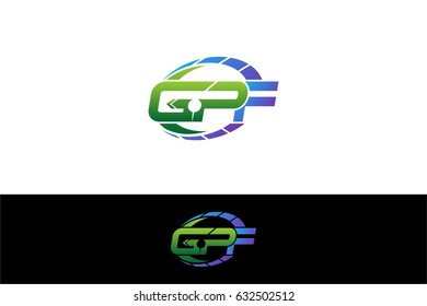 Initial letter G letter P letter F logo golf idea 