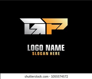 Initial letter G P logo template vector